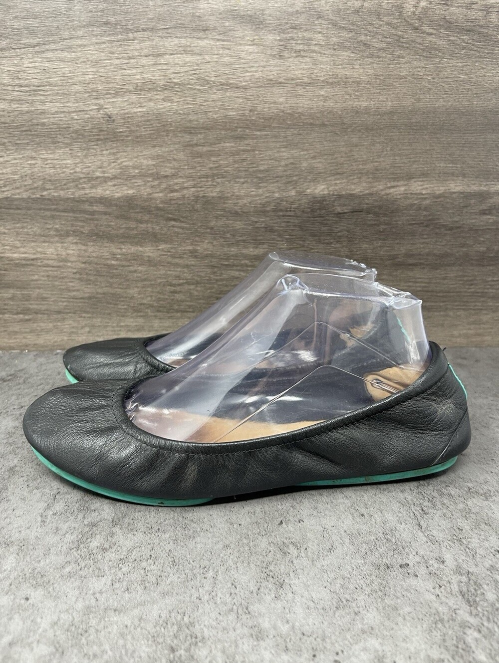 Tieks by Gavrieli Matte Black Leather Ballet Flats Womens Size 8 Foldable
